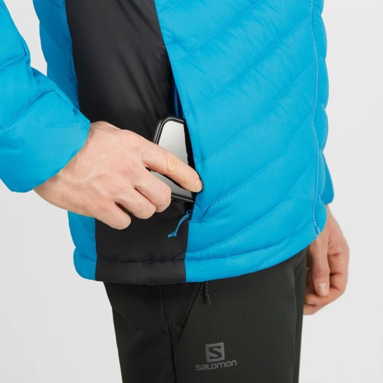Salomon Essential Xwarm Down Men's Insulated Jackets Turquoise | CA 54J91